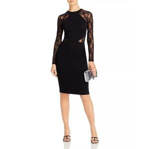 French Connection Viven  Lace Black  Cutout Cocktail Dress 2